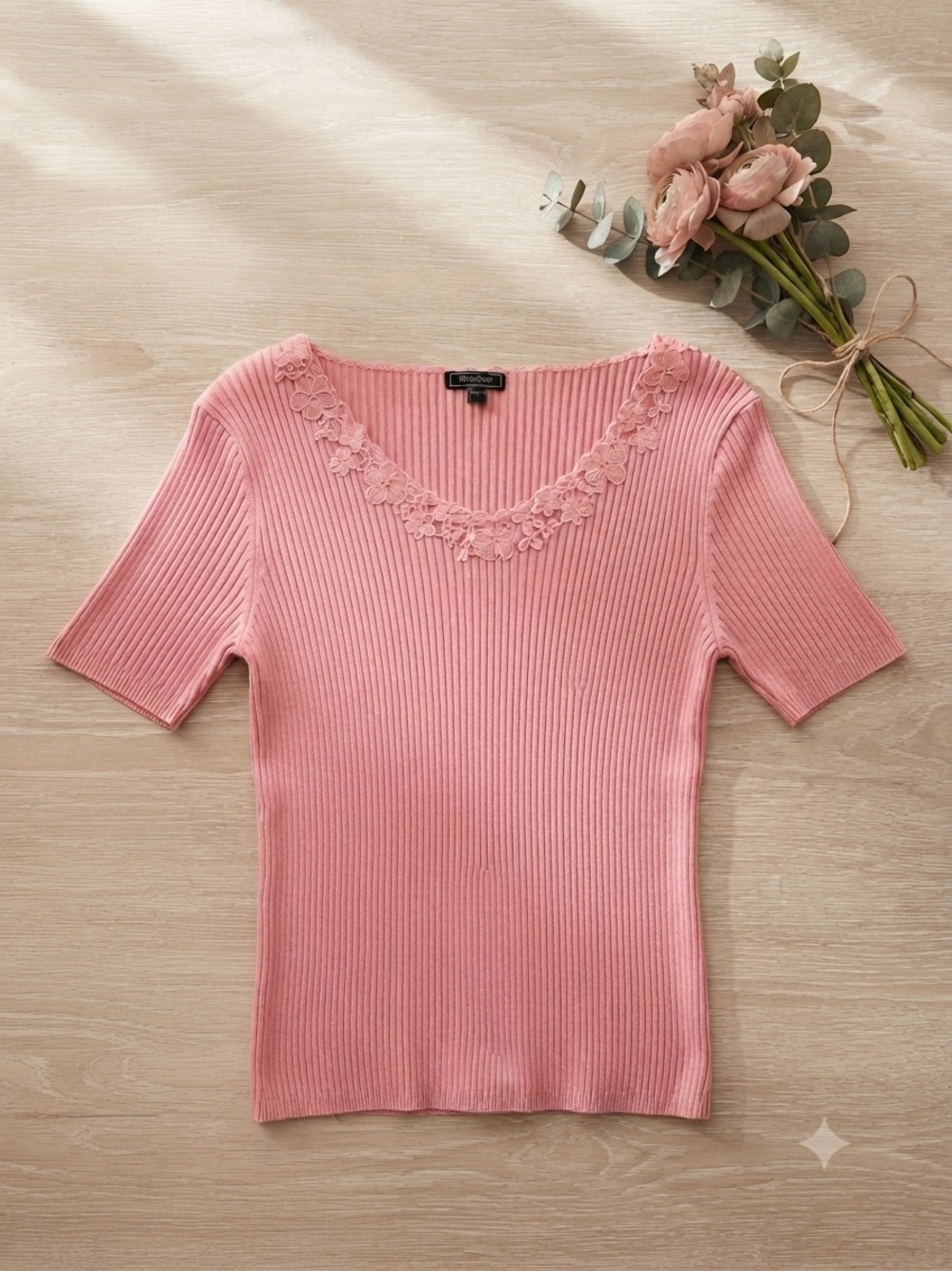 Rino Rossi Bohochic cottage core pink ribbed